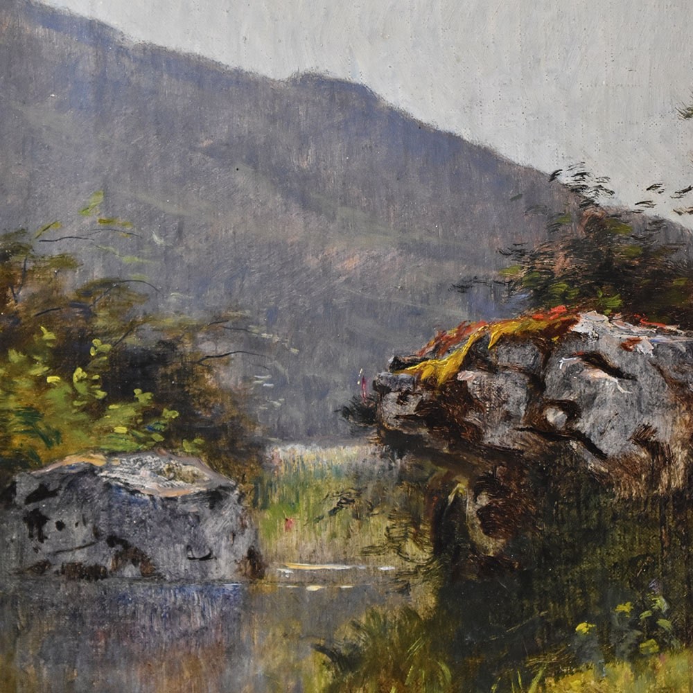 QP599 1 antique oil landscape painting natural scenery painting XIX.jpg